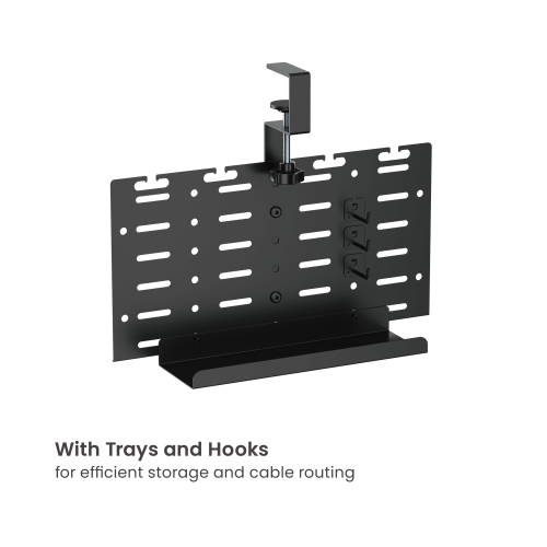 Clamp-On Vertical Under-Desk Cable Tray CC11-20-1 for effortless power strip positioning from china(chinese)