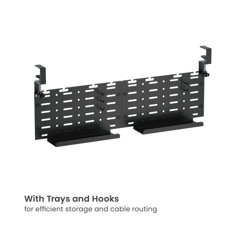 Medium Clamp-On Vertical Under-Desk Cable Tray CC11-20-2 for effortless power strip positioning from china(chinese)