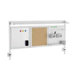 Clamp-On Desk Pegboard, Whiteboard & Corkboard Organizer Shelf (for 1400mm Desktops)