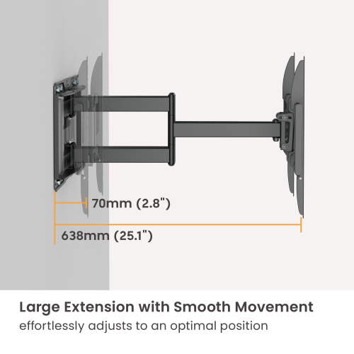 Cost-Effective Heavy-Duty Full-Motion TV Wall Mount LPA86-466A With enhanced robustness to hold TVs up to 75kg & larger extension from china(chinese)