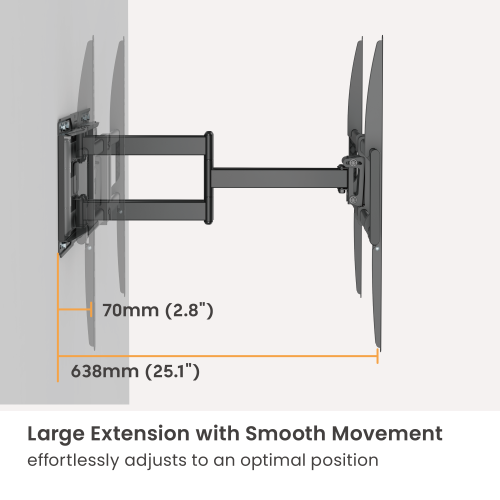 Cost-Effective Heavy-Duty Full-Motion TV Wall Mount LPA86-696A With enhanced robustness to hold TVs up to 75kg & larger extension from china(chinese)