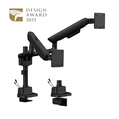 ELITE Dual-Screen Pole-Mounted Mechanical Spring Monitor Arm with USB-A & USB-C Ports LDT118-C024UCP Leads the modernity by appearance and functionality. from china(chinese)