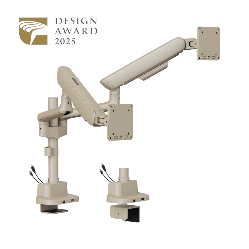 ELITE Dual-Screen Pole-Mounted Mechanical Spring Monitor Arm with USB-A & USB-C Ports LDT118-C024UCP Leads the modernity by appearance and functionality. from china(chinese)