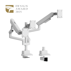 ELITE Triple-Screen Pole-Mounted Mechanical Spring Monitor Arm