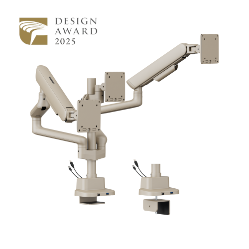 ELITE Triple-Screen Pole-Mounted Mechanical Spring Monitor Arm with USB-A & USB-C Ports LDT118-C036UCP Leads the modernity by appearance and functionality. from china(chinese)