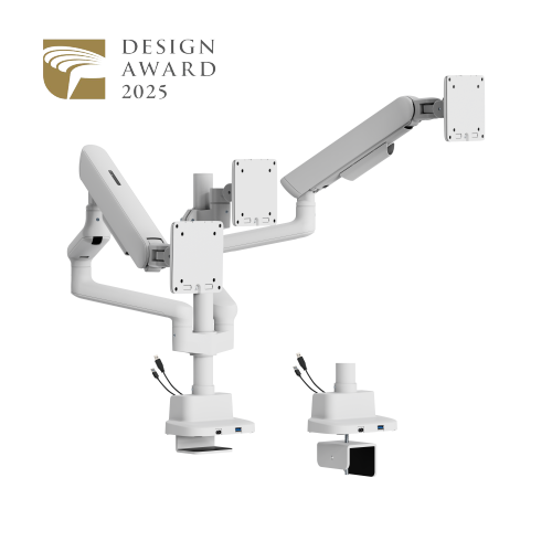 ELITE Triple-Screen Pole-Mounted Mechanical Spring Monitor Arm with USB-A & USB-C Ports LDT118-C036UCP Leads the modernity by appearance and functionality. from china(chinese)