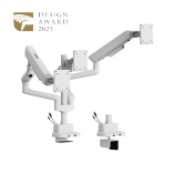 ELITE Triple-Screen Pole-Mounted Mechanical Spring Monitor Arm with USB-A & USB-C Ports