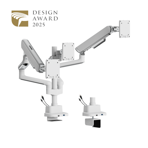 ELITE Triple-Screen Pole-Mounted Mechanical Spring Monitor Arm with USB-A & USB-C Ports LDT118-C036UCP Leads the modernity by appearance and functionality. from china(chinese)