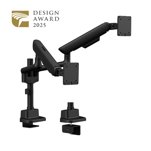 ELITE Dual-Screen Pole-Mounted Mechanical Spring Monitor Arm LDT118-C024P Leads the modernity by appearance and functionality. from china(chinese)