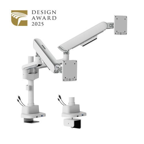 ELITE Dual-Screen Pole-Mounted Mechanical Spring Monitor Arm with USB-A & USB-C Ports LDT118-C024UCP Leads the modernity by appearance and functionality. from china(chinese)