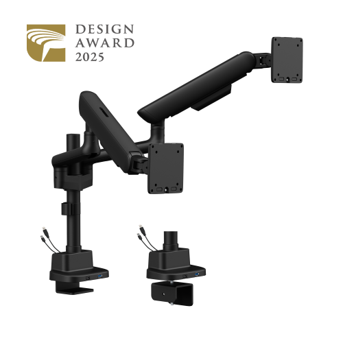 ELITE Dual-Screen Pole-Mounted Mechanical Spring Monitor Arm with USB-A & USB-C Ports LDT118-C024UCP Leads the modernity by appearance and functionality. from china(chinese)