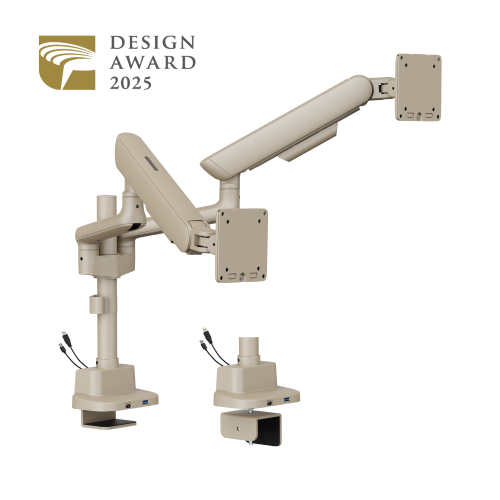 ELITE Dual-Screen Pole-Mounted Mechanical Spring Monitor Arm with USB-A & USB-C Ports LDT118-C024UCP Leads the modernity by appearance and functionality. from china(chinese)