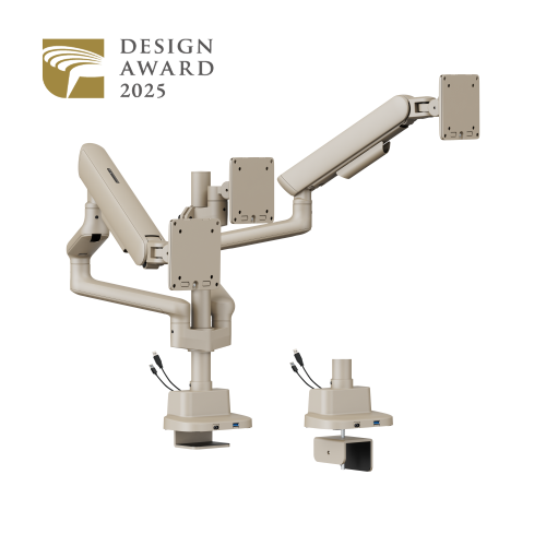 ELITE Triple-Screen Pole-Mounted Mechanical Spring Monitor Arm with USB-A & USB-C Ports LDT118-C036UCP Leads the modernity by appearance and functionality. from china(chinese)