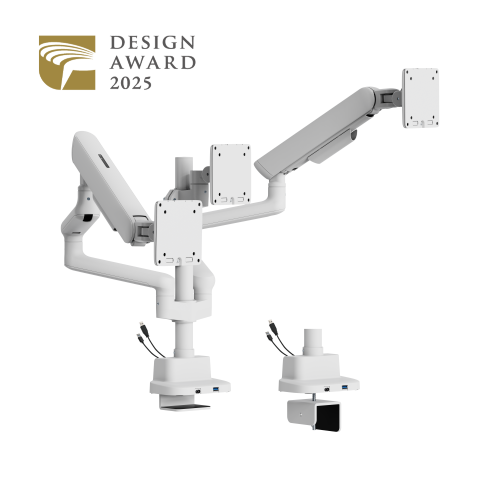 ELITE Triple-Screen Pole-Mounted Mechanical Spring Monitor Arm with USB-A & USB-C Ports LDT118-C036UCP Leads the modernity by appearance and functionality. from china(chinese)