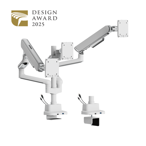 ELITE Triple-Screen Pole-Mounted Mechanical Spring Monitor Arm with USB-A & USB-C Ports LDT118-C036UCP Leads the modernity by appearance and functionality. from china(chinese)