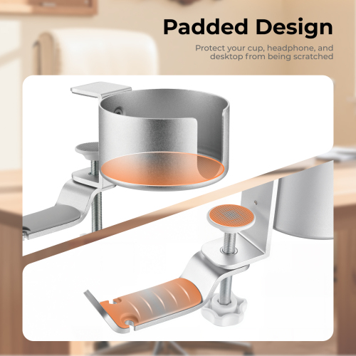  Clamp-On Universal Headphone Holder with Cup Holder HPS01-9A perfect for storing headphones, bags, umbrellas, hats and more from china(chinese)