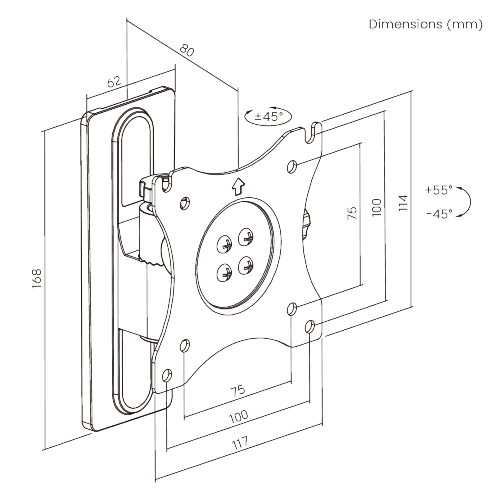 ロック可能なアルミニウムピボットRVテレビマウント LDA37-110 ほとんどの13"-32"ディスプレイ用 from china(chinese)