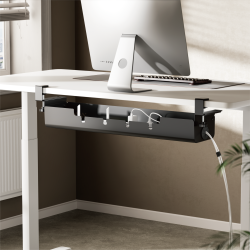 Clamp-On Under-Desk Cable Management Tray