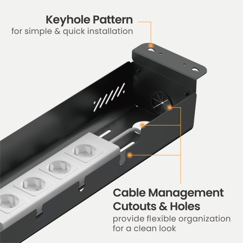Screw-Mounted Under-Desk Cable Management Tray CC11-22-1S Increased Productivity with an Organized Workspace from china(chinese)