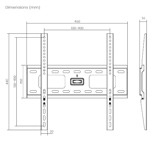 Classic Heavy-duty Fixed Curved & Flat Panel TV Wall Mount PLB-34M For most 32''-75" curved & flat panel TVs from china(chinese)