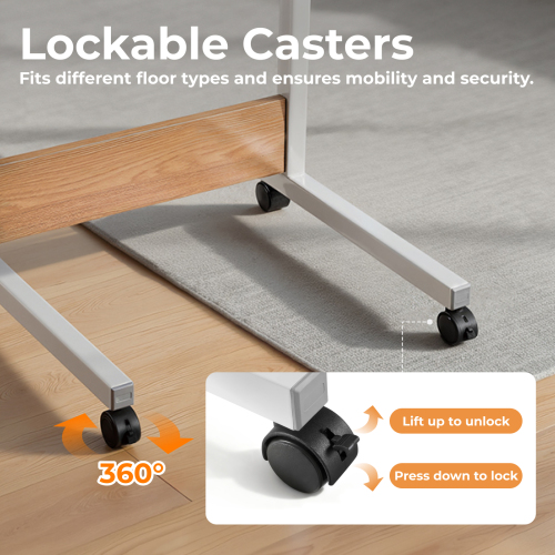 Height Adjustable Mobile Computer Table (500x600mm/19.7"x23.6") FWS10-3 Perfect as a Student Writing Desk, Dining Table, Drafting Table Opposite the Bed/Sofa from china(chinese)