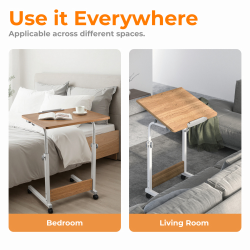 Height Adjustable Mobile Computer Table (500x600mm/19.7"x23.6") FWS10-3 Perfect as a Student Writing Desk, Dining Table, Drafting Table Opposite the Bed/Sofa from china(chinese)