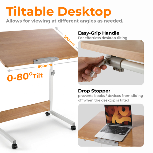 Height Adjustable Mobile Computer Table (500x800mm/19.7"x31.5") FWS10-4 Perfect as a Student Writing Desk, Dining Table, Drafting Table Opposite the Bed/Sofa from china(chinese)