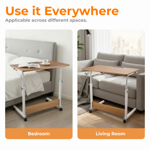 Height Adjustable Mobile Computer Table (500x800mm/19.7"x31.5") FWS10-4 Perfect as a Student Writing Desk, Dining Table, Drafting Table Opposite the Bed/Sofa from china(chinese)