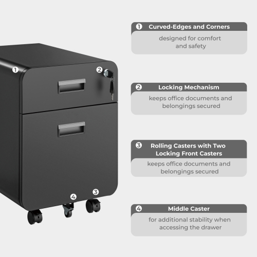 2引き出しロック式モバイルファイルキャビネット CAB03-1  from china(chinese)