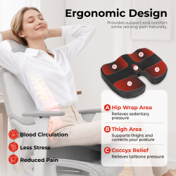 Coccyx Orthopedic Memory Foam Seat Cushion with Carry Handle and Anti-Slip Bottom