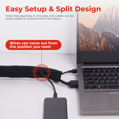 Flexiable Cable Sock (25mm/0.98" Width) SCS-25 For Cable Management from china(chinese)