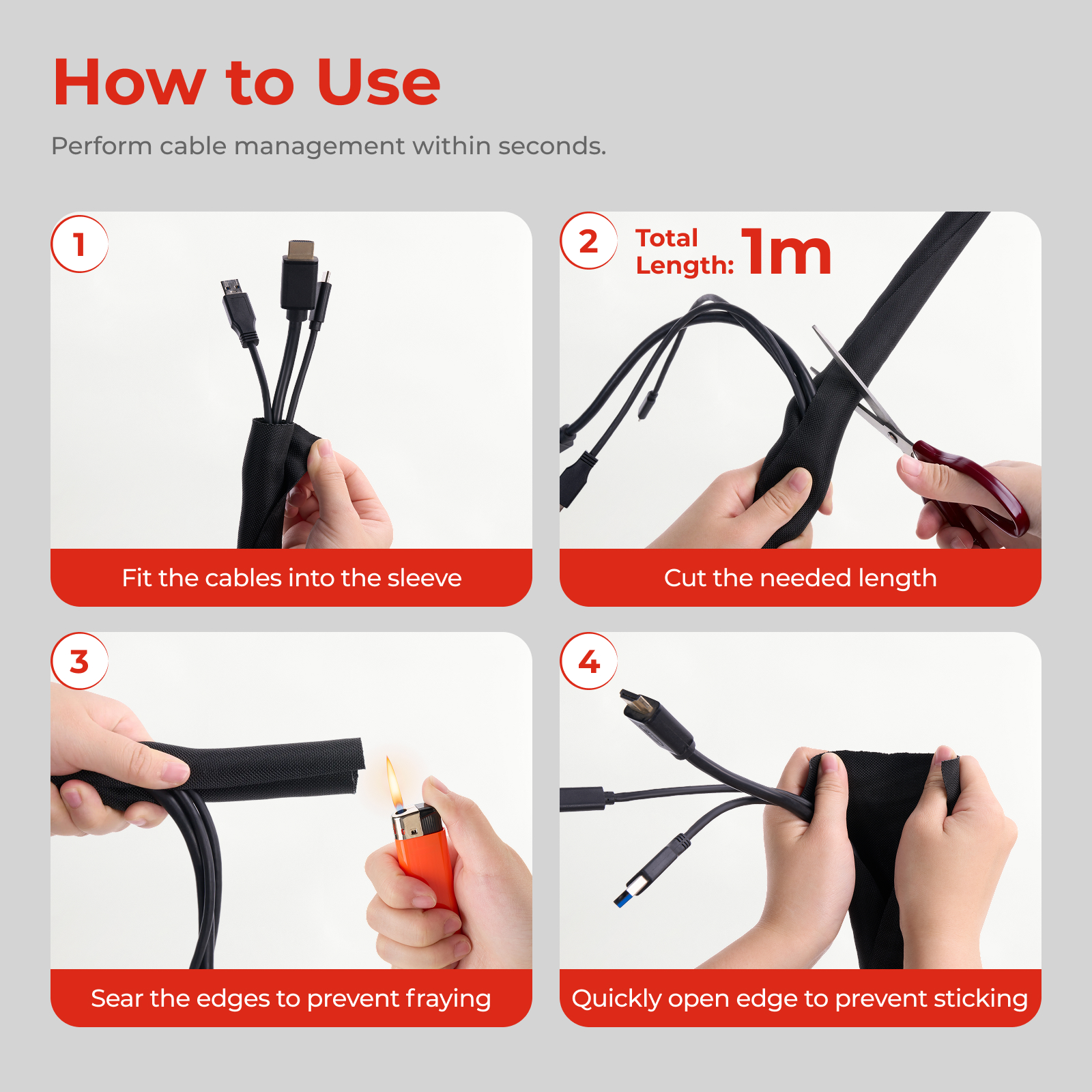 Flexiable Cable Sock (25mm/0.98" Width)