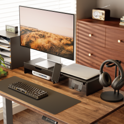 Heavy-Duty Storage-Savvy Monitor Riser with Phone & Tablet Holders