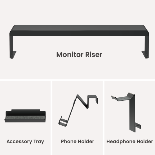 Steel Monitor Risers with Storage Tray & Holders STB-126 Streamline Your Workspace with Versatile Storage from china(chinese)