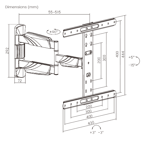 Elegant Full-Motion TV Wall Mount LPA50-443H For most 32''-65'' LED, LCD flat panel TVs from china(chinese)