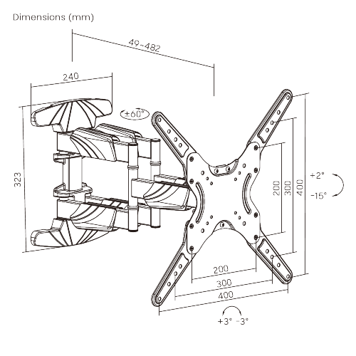 Elegant Full-Motion TV Wall Mount LPA50-446 For most 23''-75'' LED, LCD flat panel TVs from china(chinese)