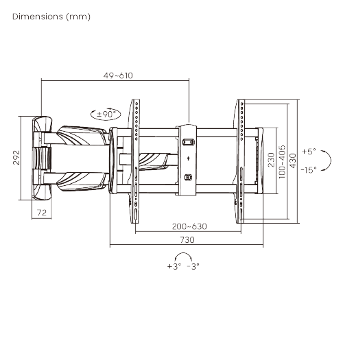 Elegant Full-Motion TV Wall Mount LPA50-463L For most 37''-70'' LED, LCD flat panel TVs from china(chinese)