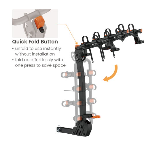 Foldable 4-Bike Hitch Rack for Cars CBR09-41H A fully foldable, no-assembly solution for carrying multiple bikes or e-bikes up to 65kg (143 lbs). from china(chinese)