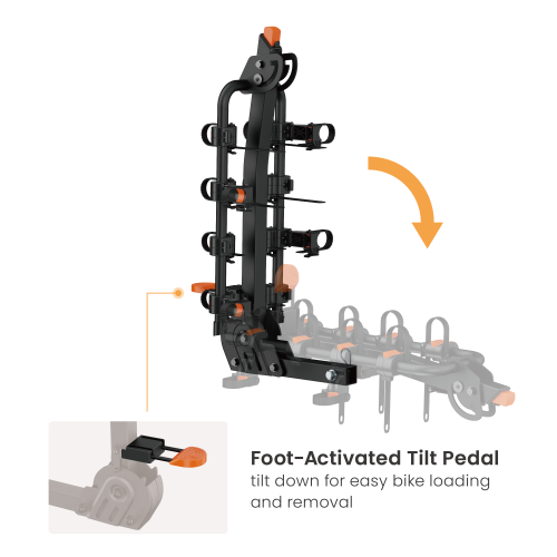 Foldable 4-Bike Hitch Rack for Cars CBR09-41H A fully foldable, no-assembly solution for carrying multiple bikes or e-bikes up to 65kg (143 lbs). from china(chinese)