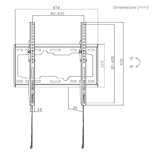 ロープロフィール角度調節式テレビ壁掛け金具 LP56-44T ほとんどの32"~75"LED/LCDフラットパネルテレビ用 from china(chinese)