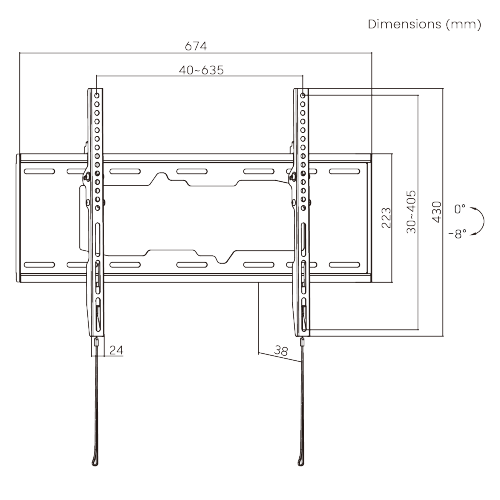 ロープロフィール角度調節式テレビ壁掛け金具 LP56-46T ほとんどの37"~86"LED/LCDフラットパネルテレビ用 from china(chinese)