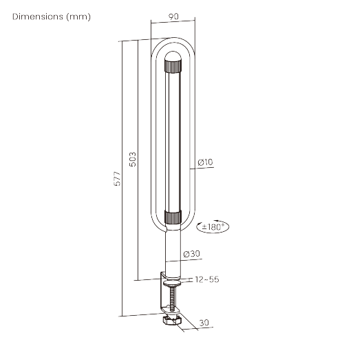 Indoor Desktop Clamp-On Plant Stand with LED Light PS01-1C Combine with LUMI’s planters for a cleaner, more elegant way to grow. from china(chinese)