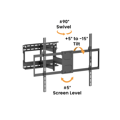 Ultra-Reach Heavy-Duty Full-Motion TV Wall Mount LPA91-683 Fits 406mm (16''), 457mm (18'') stud spacing. from china(chinese)