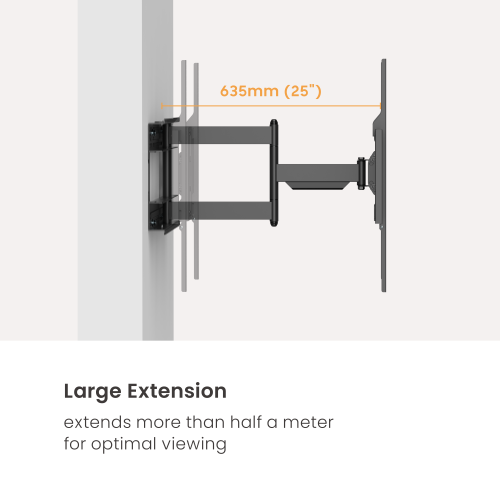 Ultra-Reach Heavy-Duty Full-Motion TV Wall Mount LPA91-683D Fits 406mm (16''), 457mm (18''), 610mm (24'') stud spacing. from china(chinese)