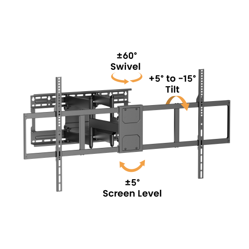 Ultra-Reach Heavy-Duty Full-Motion TV Wall Mount LPA91-6126D Fits 406mm (16''), 457mm (18''), 610mm (24'') stud spacing. from china(chinese)
