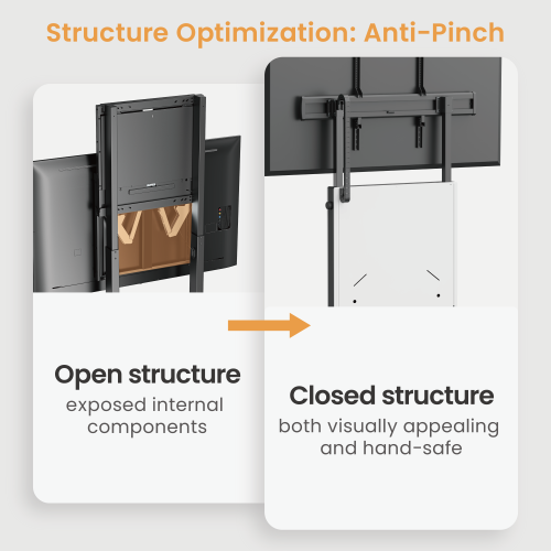 FreeLift TV Cart with Decorative Panel TTL22H-610FW Free-stop Design & Modern Look from china(chinese)
