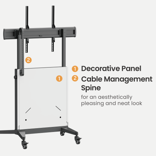 FreeLift TV Cart with Decorative Panel TTL22H-610FW Free-stop Design & Modern Look from china(chinese)