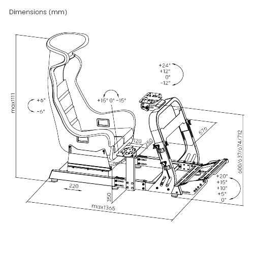Robust Sim Racing Cockpit with Gear Shift Mount & Seat LRS18-BS01 Wider Adjustment. Enhanced Stability. from china(chinese)
