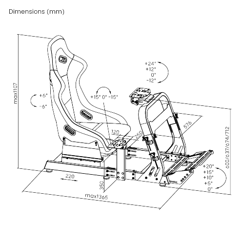 Robust Sim Racing Cockpit with Gear Shift Mount & Seat LRS18-BS02 Wider Adjustment. Enhanced Stability. from china(chinese)