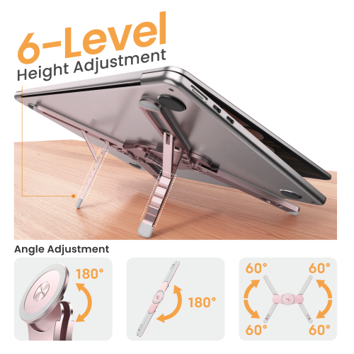Portable 6-level Adjustable Aluminum Laptop Riser LPS03-3-25 For most 4.7”-17.3” phones, tablets, laptops, and more from china(chinese)